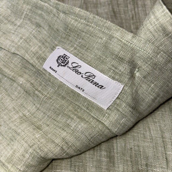 Loro Piana 100% Linen Andre Shirt sz XL Green Landscape Italian Luxury Menswear - Picture 8 of 11